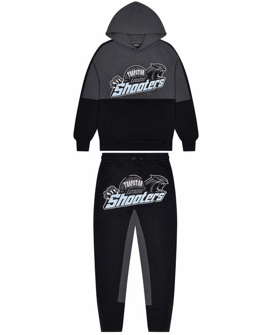 TRAPSTAR SHOOTERS PANEL TRACKSUIT BLACK BLUE