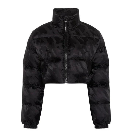 TRAPSTAR WOMENS CROPPED T JACQUARD PUFFER BLACK