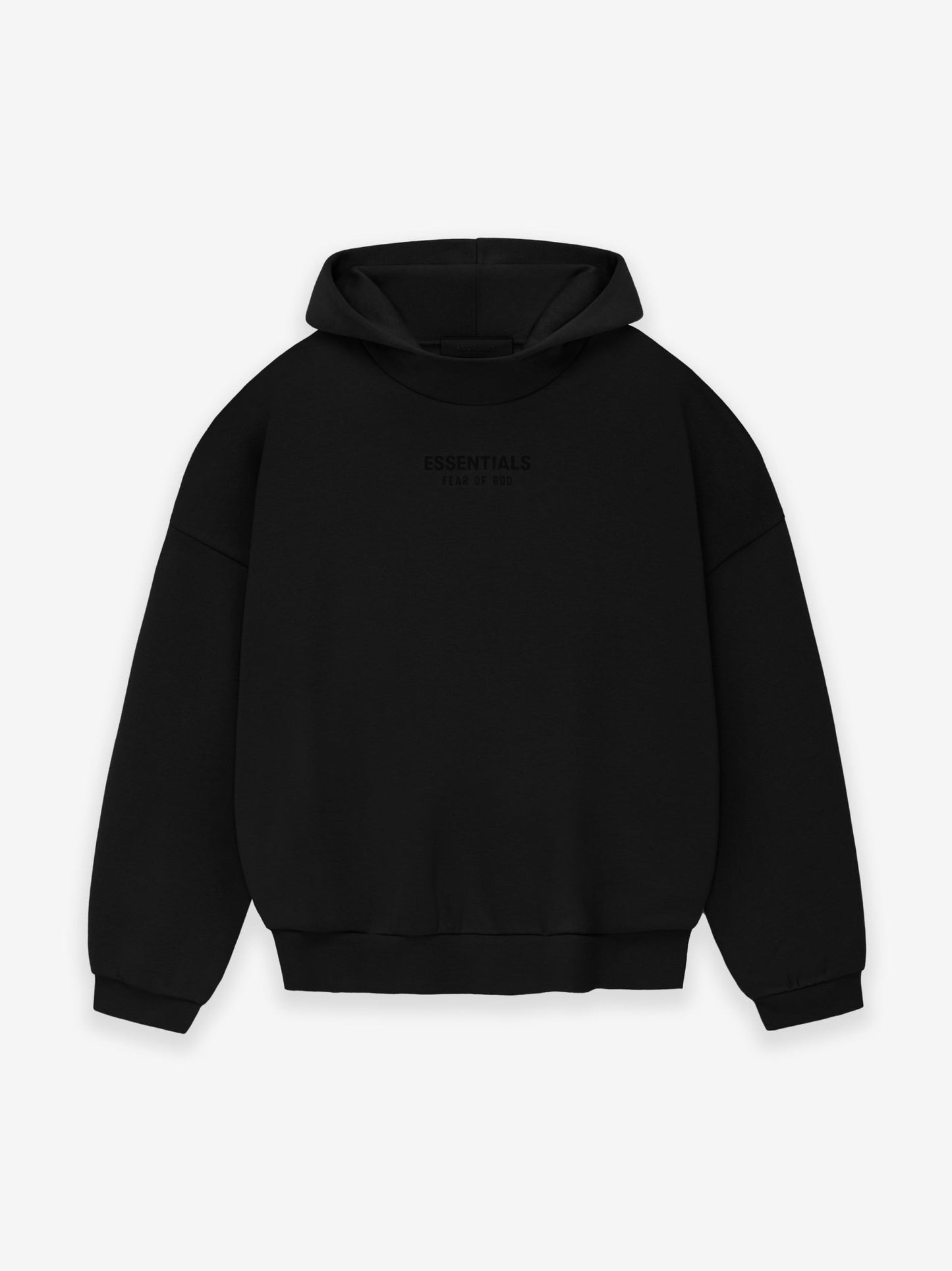 ESSENTIALS FW23 JET BLACK HOODIE