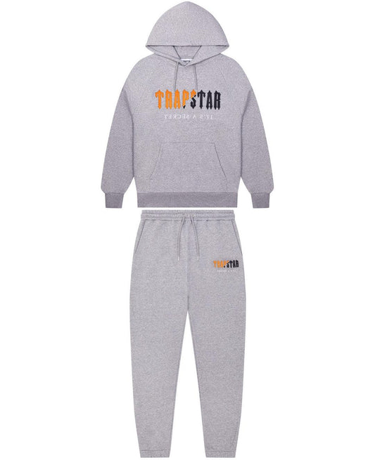 TRAPSTAR DECODED CHENILLE TRACKSUIT GREY ORANGE