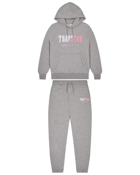 TRAPSTAR DECODED CHENILLE TRACKSUIT GREY PINK