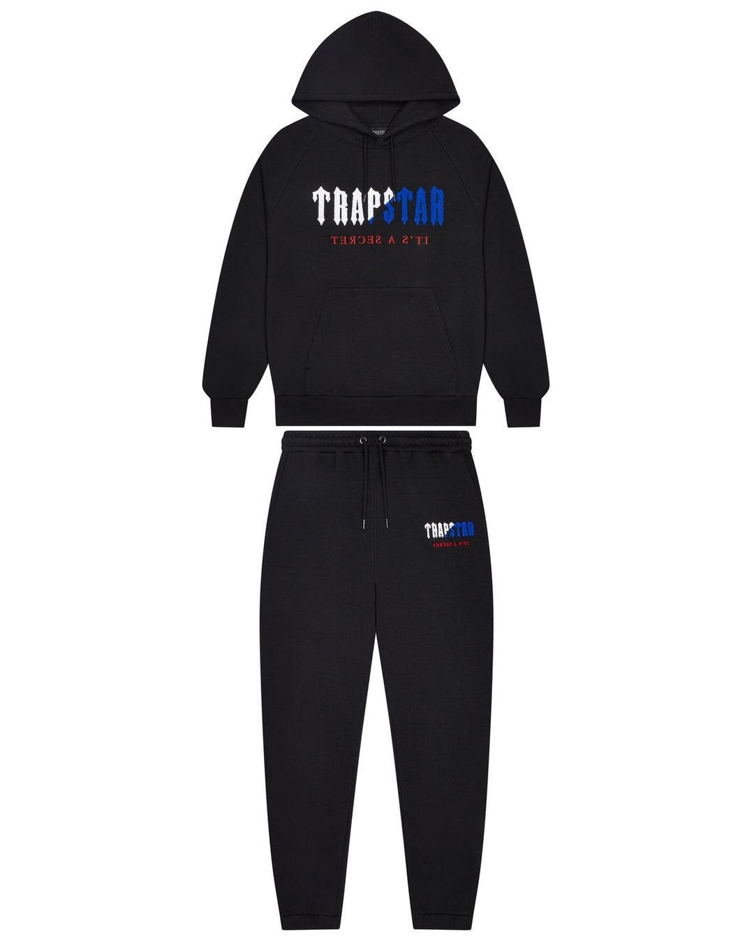 TRAPSTAR DECODED CHENILLE TRACKSUIT BLACK BLUE RED