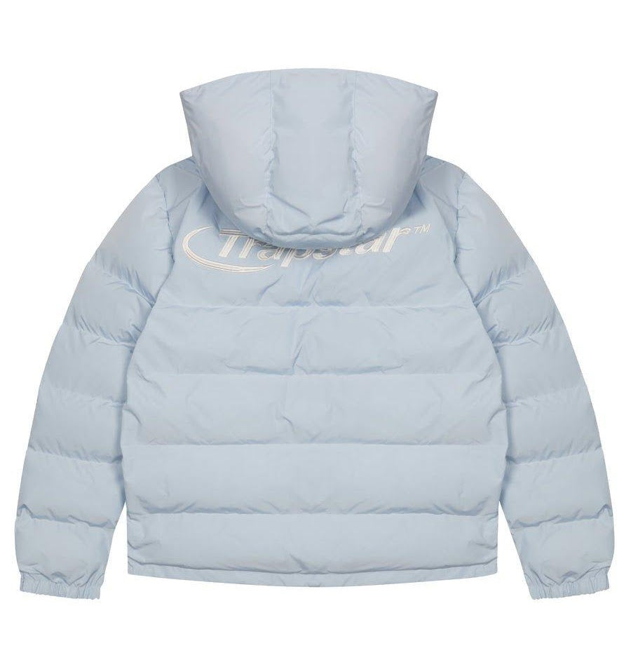 TRAPSTAR HYPERDRIVE DETACHABLE HOODED PUFFER JACKET ICE BLUE