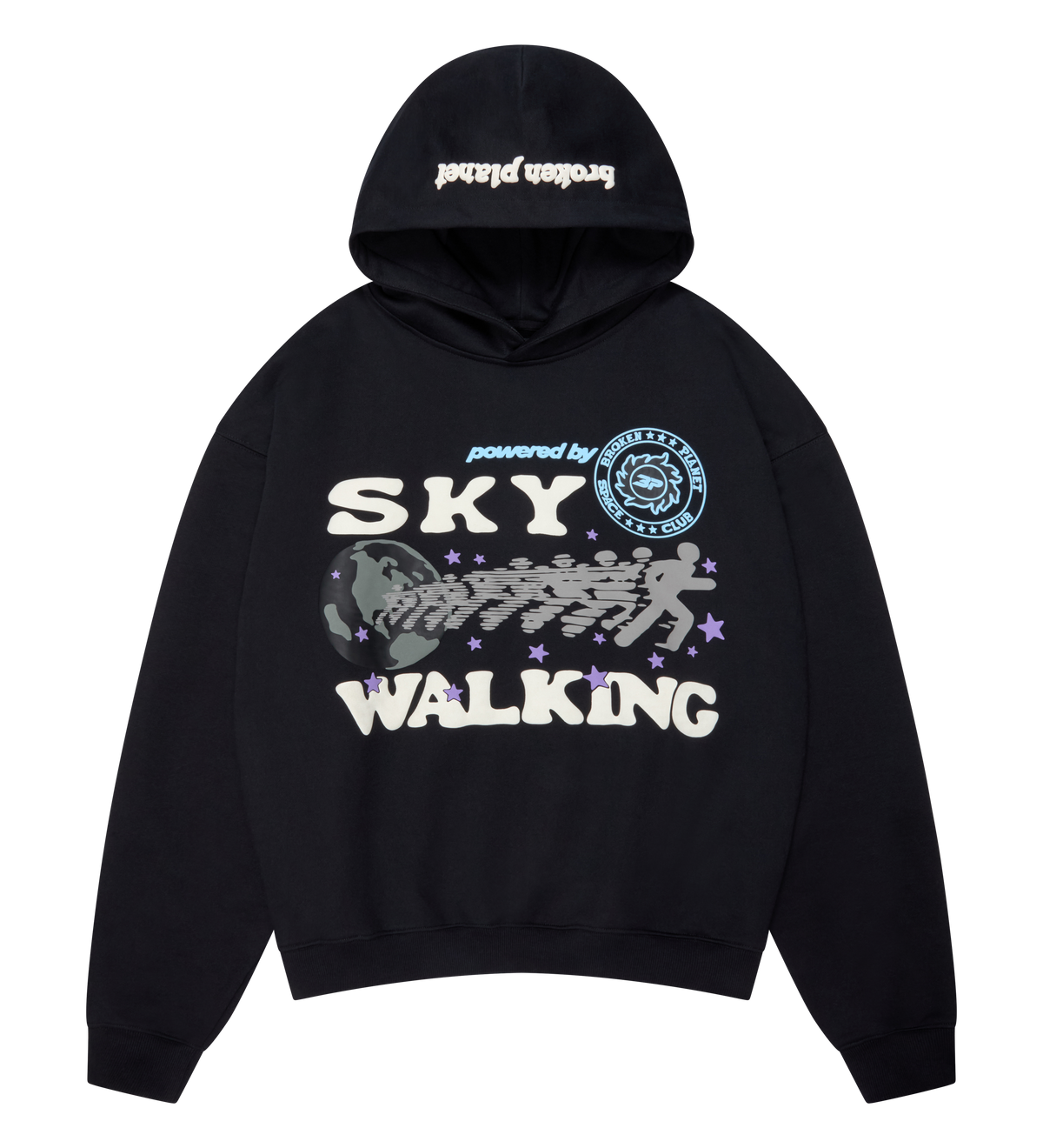 BROKEN PLANET SKY WALKING HOODIE MIDNIGHT BLACK