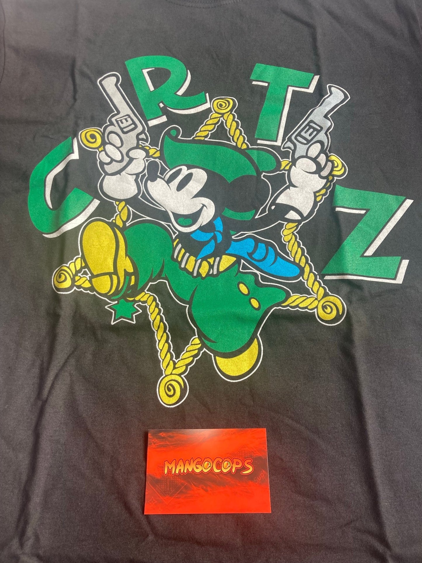 CORTEIZ BLACK N GREEN MICKEY WID DA BLICKY TEE