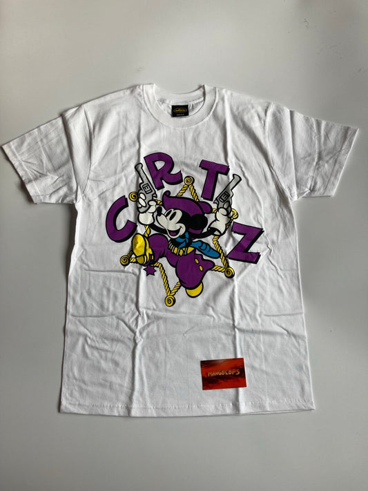 CORTEIZ WHITE N PURPLE MICKEY WID DA BLICKY TEE