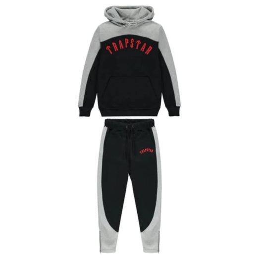 TRAPSTAR IRONGATE BLACK RED TRACKSUIT